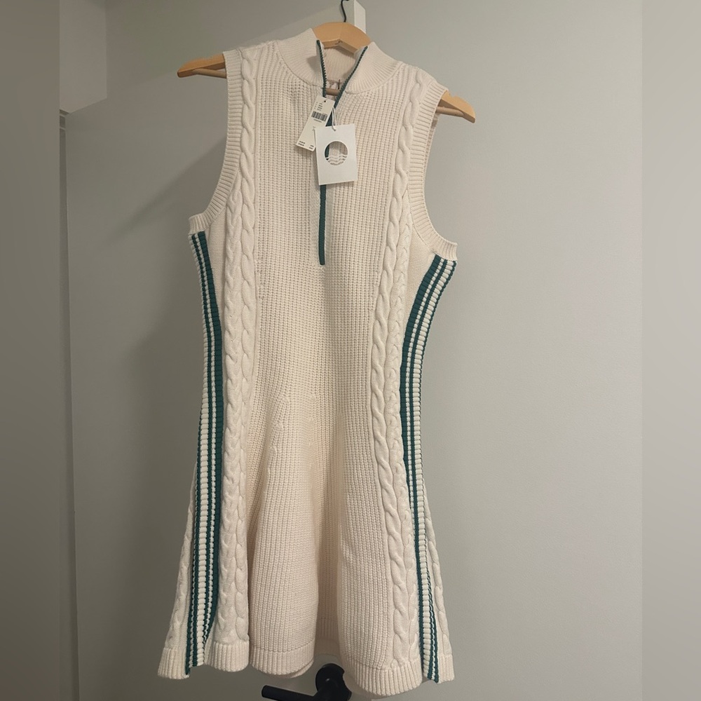 Anthropologie Daily Practice White and Green Mini Dress New